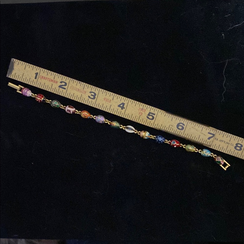 Stunning Joan Rivers Vintage Gold Tone Small Fabrege Eggs Enamel Bracelet - Picture 3 of 3